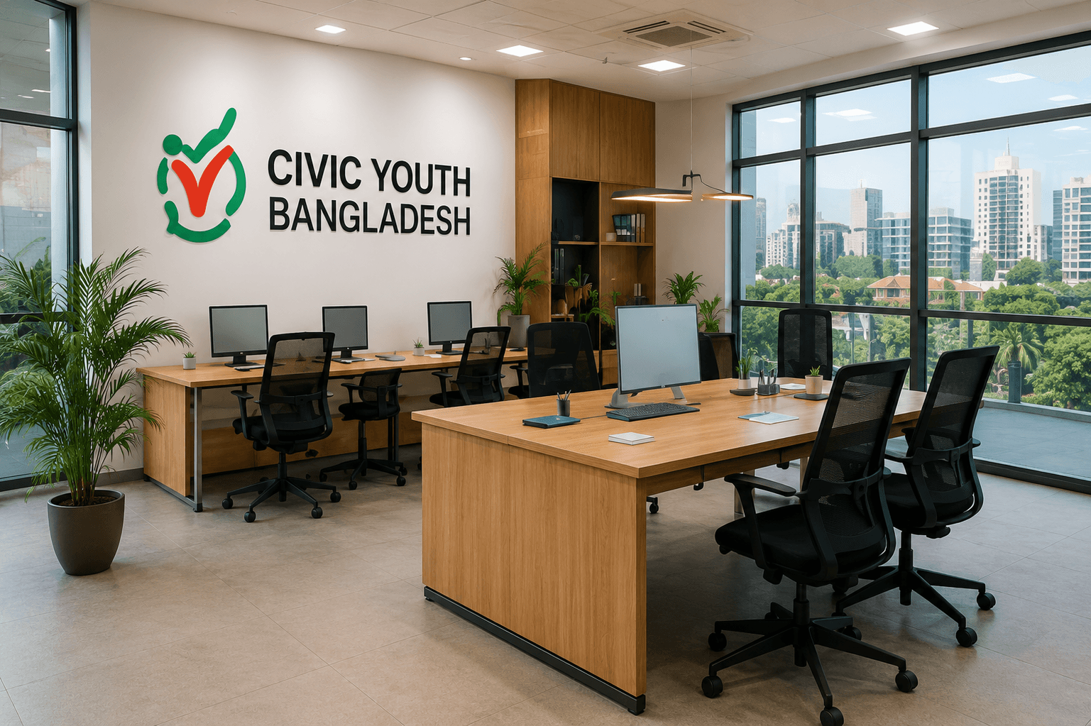 Professional workspace representing Civic Youth Bangladesh operations