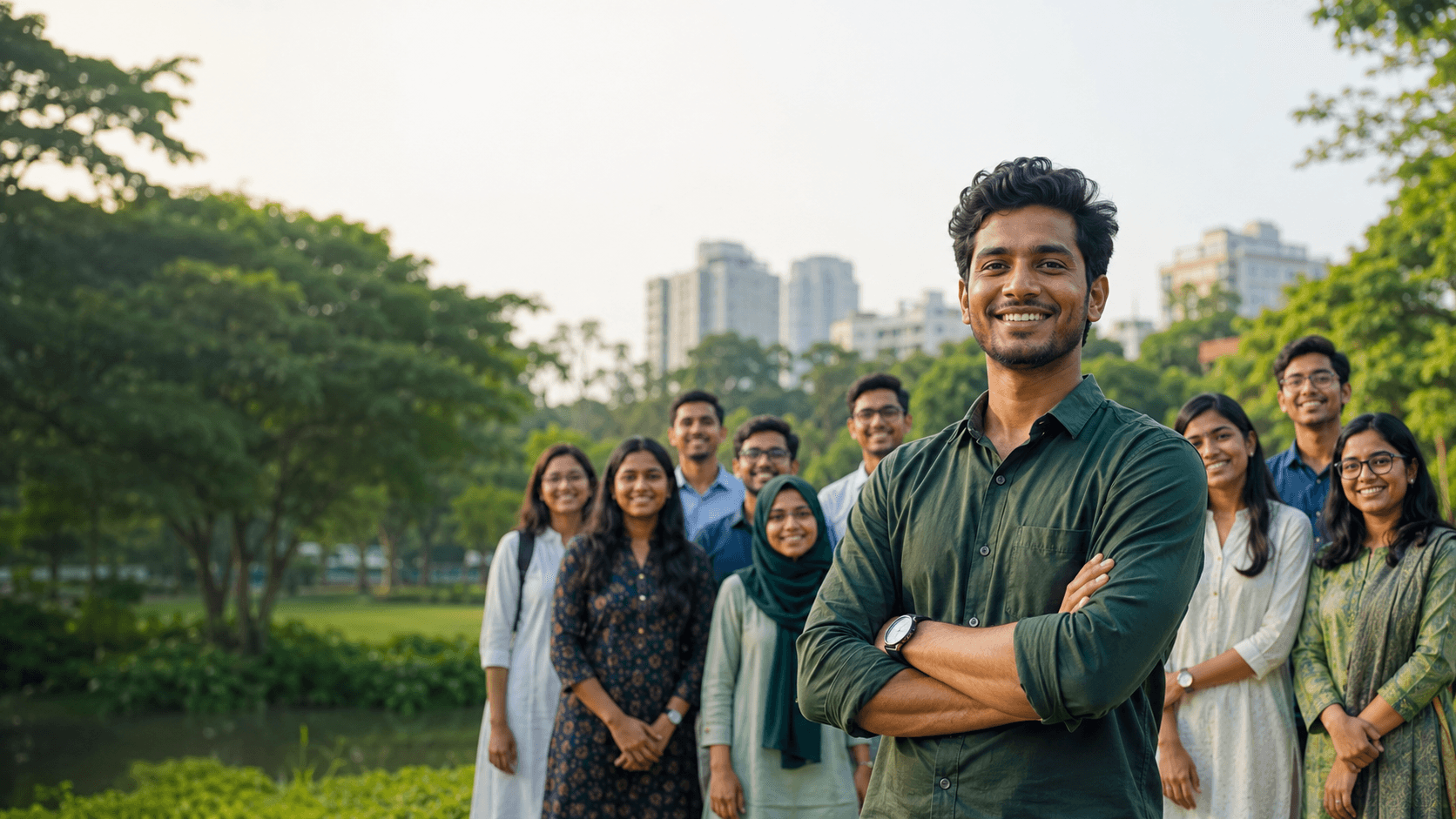 Civic Youth Bangladesh leadership team collaborating